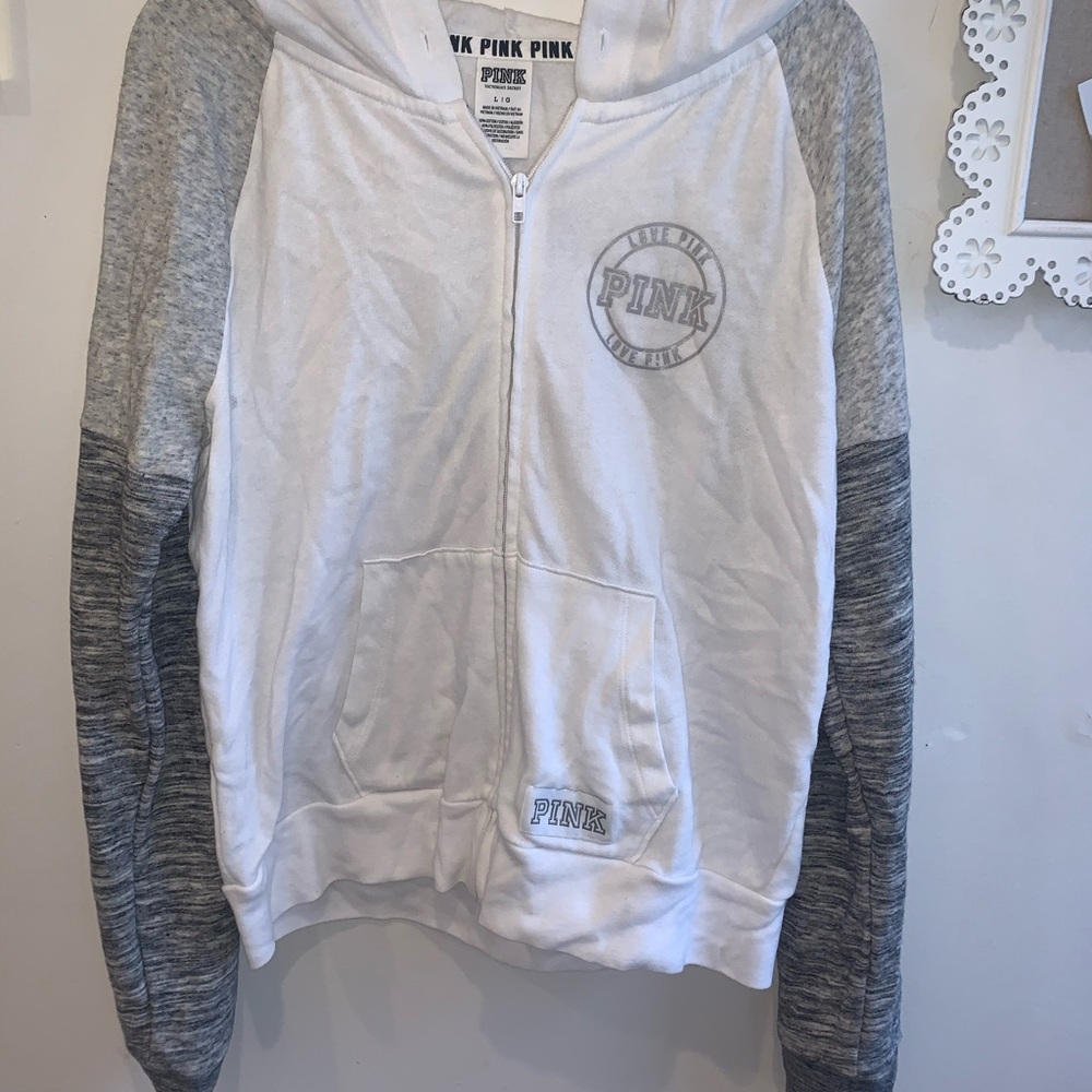 PINK white full zip